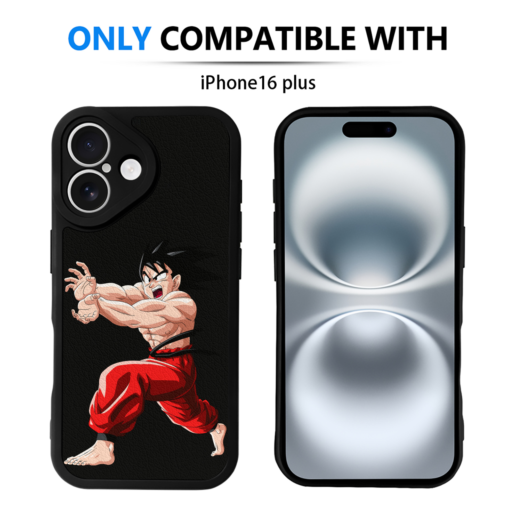 （画像用） ドラゴンボール 孫悟空（そん ごくう）Son Goku カカロット DRAGON BALL Kakarotto 【iPhone 16シリーズ対応】シリコンスマホケース（レザー調） 材質：シリコン